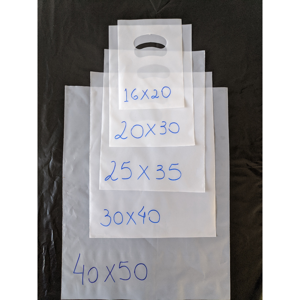 25 Sacolas Plásticas  Boca de palhaço  Vazada - Transparente & Colorida, espessura 8 micras. em Oferta na Shopee