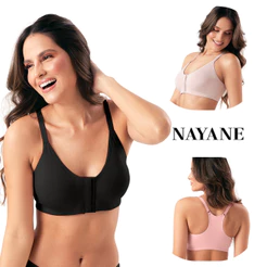 Sutien Top com Costas Duplas no Cotton Estilo Nadador Livre Bojo e Aro Decote Regata Fecho Frontal