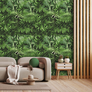 Papel de Parede Adesivo Folhas Realista Arbusto de Samambaia Decoração Vinilico Auto Colante Lavável Sala e Quarto Efeito 3D - Pro Decor