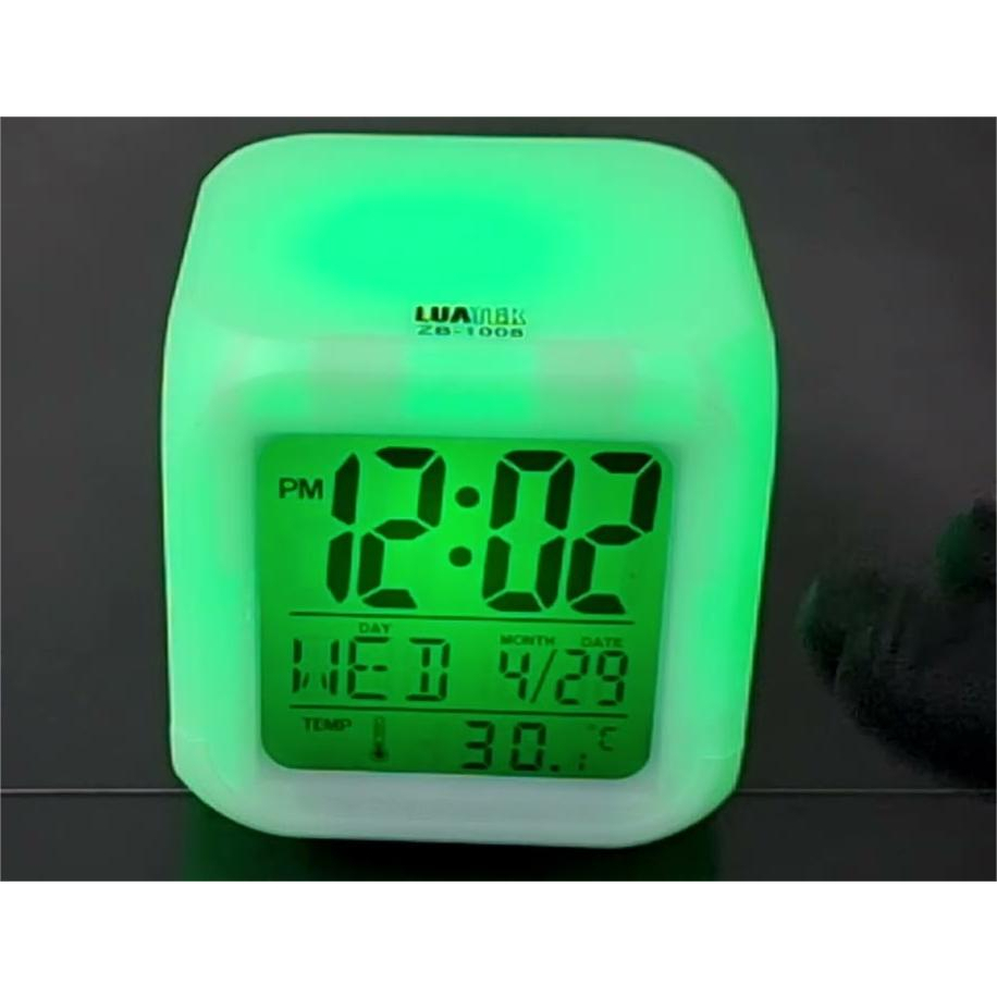 Relógio Digital RGB Alarme Despertador Medidor De Tenperatura Para iluminar e decora ZB-1008