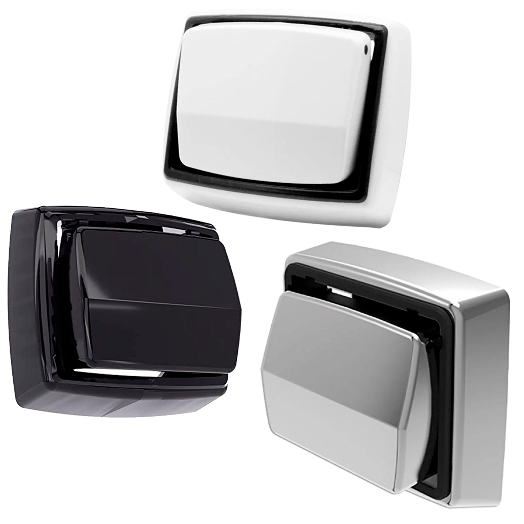 Acabamento Para Válvula De Descarga Deca Hydra Max Cromado - Preto - Branco Decoração Banheiro