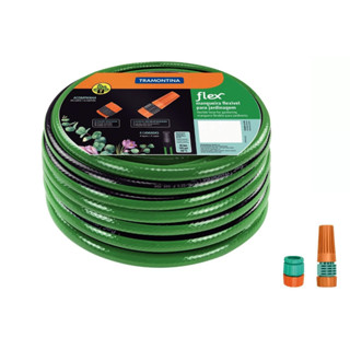 Mangueira Flex Tramontina Com Engates Rosqueados E Esguicho Em Pvc 10 MT