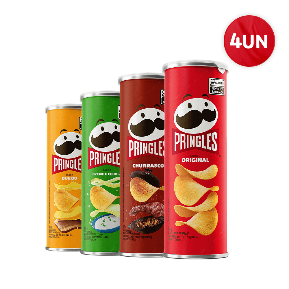 Combo Batata Pringles Sabores Sortido 4 Unidades em Oferta na Shopee