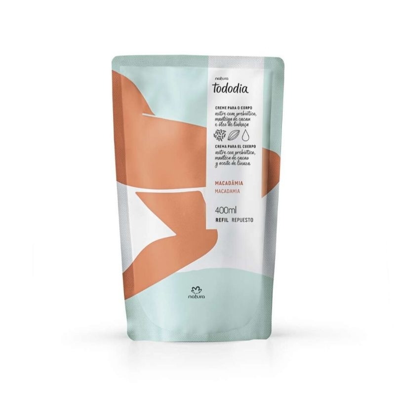 Refil Creme Hidratante Corporal Natura Tododia Macadamia 400ml