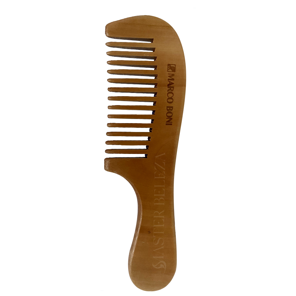 Pente De Madeira Wood Line Premium Dentes Largos Marco Boni Ref 1204