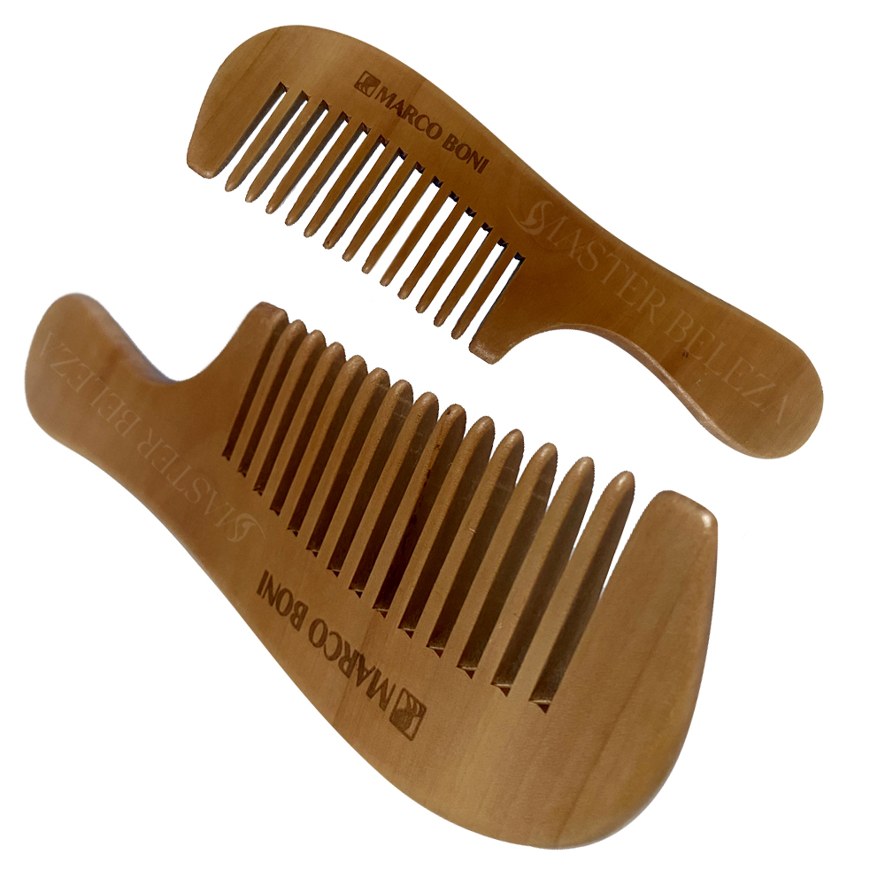 Pente De Madeira Wood Line Premium Dentes Largos Marco Boni Ref 1204 em Oferta na Shopee