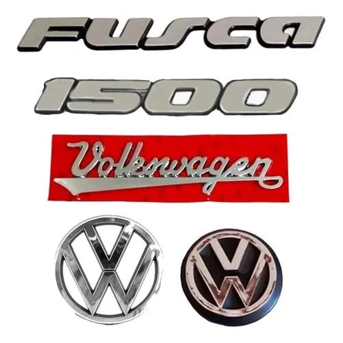 Emblemas Kit 5 pç VW Fusca Mala Capo Fusca 1500 Volkswagen
