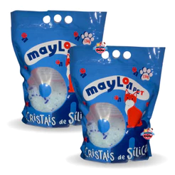 2x Areia Higiênica para Gatos Cristais de Sílica Maylon Pet 1,5 kg