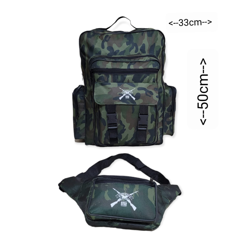 KIT PESCARIA DE MOCHILA GRANDE G6 C/S E POCHETE G2 CAMUFLADAS PARA LAZER, ESCOLAR ,MOTOBOY E OUTROS