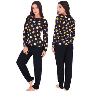 Pijama Manga Longa Bicolor Inverno Viscose