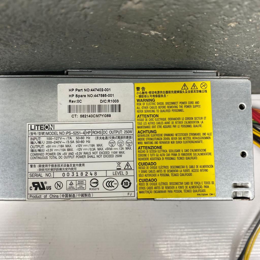 Fonte Real Liteon Modelo: Ps-5251-4 24pinos 250w Sata Atx