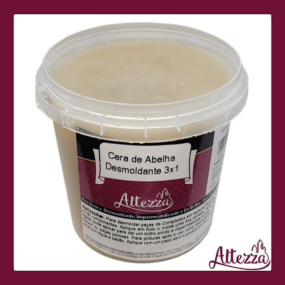 Cera Desmoldante de Abelha 350g Altezza para Gesso Arte, Resinas e Fibras