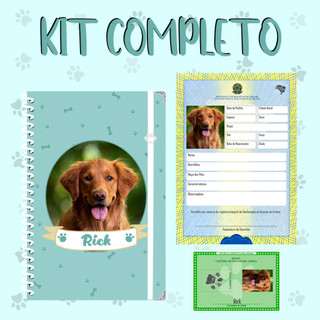 KIT Caderneta Pet + identidade + certidão