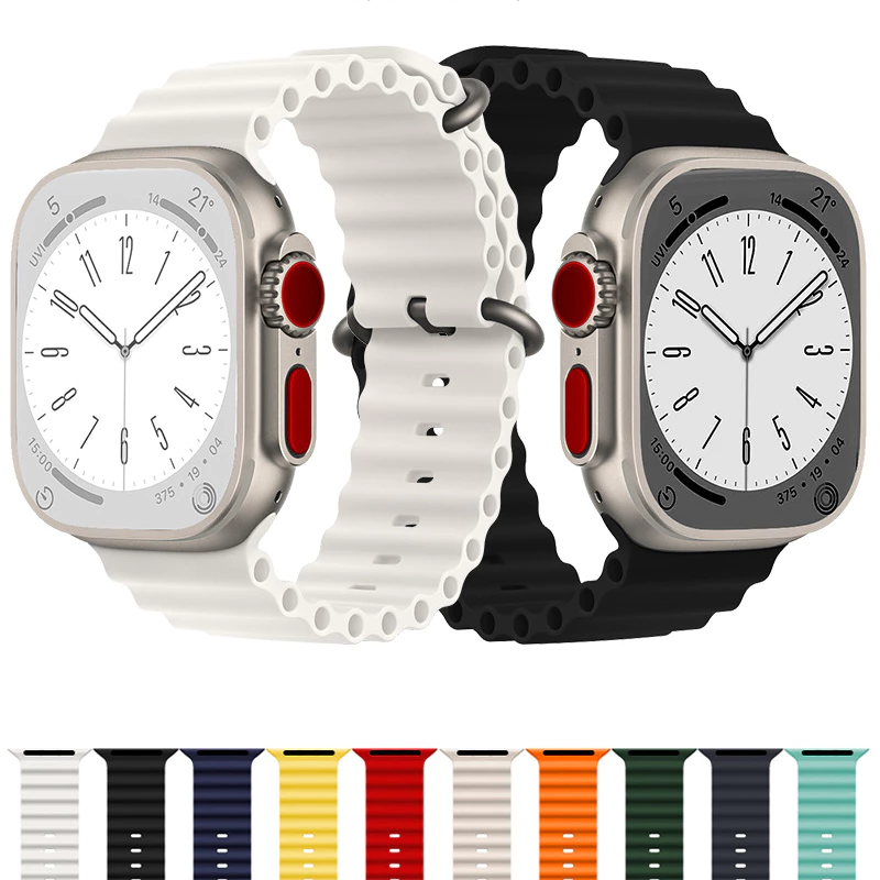 Pulseira Silicone OCEANO 42mm 44mm 45mm 49mm Para Smart Watch Smarwatch