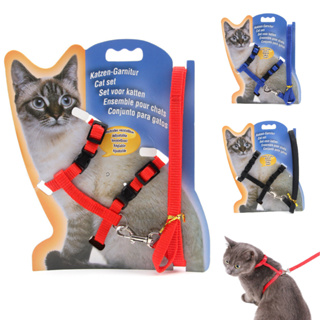 Coleira Peitoral Para Gatos Com Guia Pet Pequeno Ajustável Confortável em Oferta na Shopee