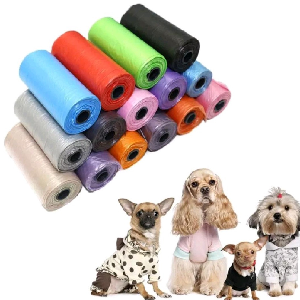 Kit com 12 Rolos De Saquinhos Refil Cata Caca Cachorro Gato Pet Coletor