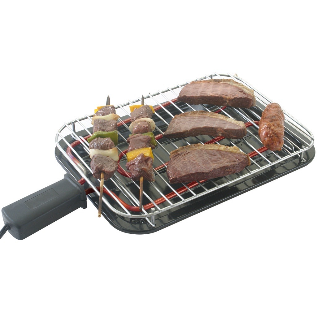 Churrasqueira Elétrica 110V Grill Média Portátil Esmaltada