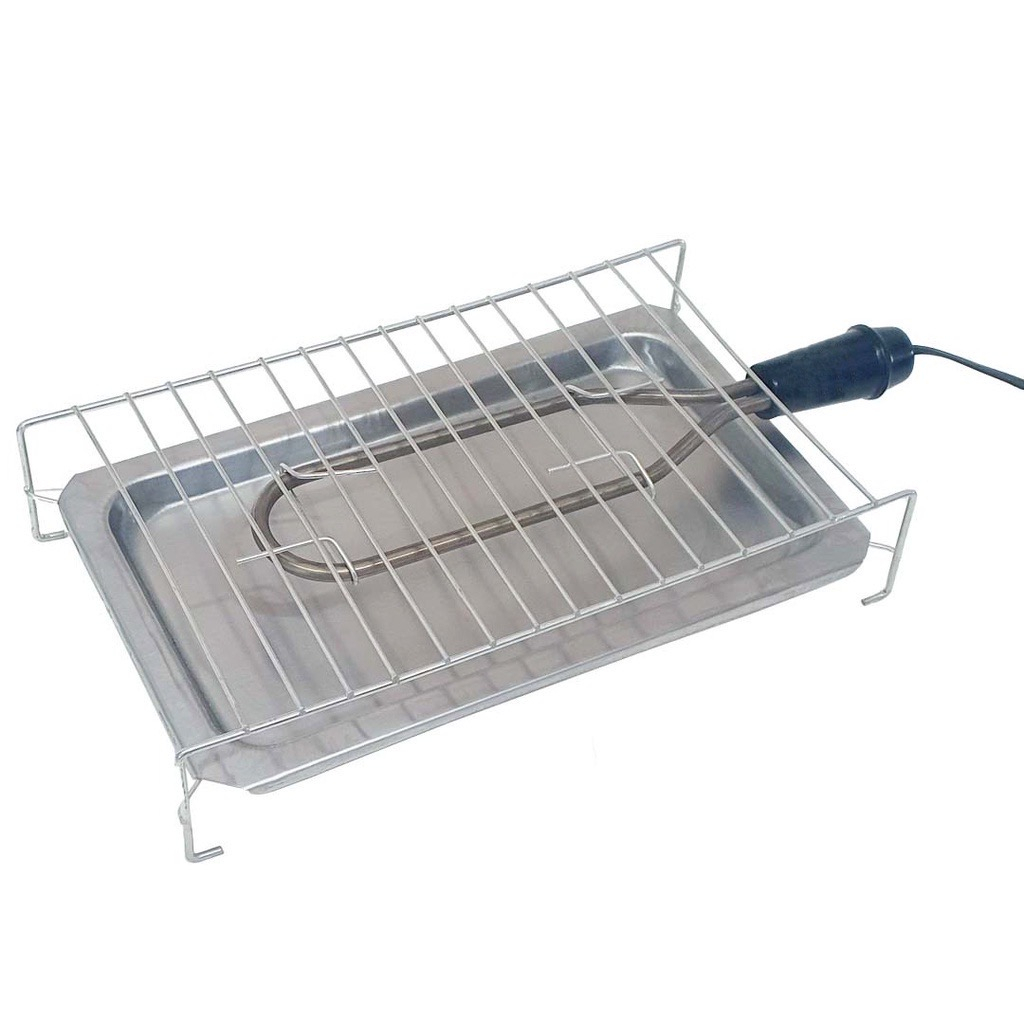 Churrasqueira Elétrica 110V Grill Pequenas Porções Portátil De Inox