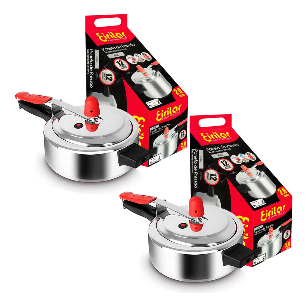 Kit 2 OU 1 Unidade Panela De Pressao Pequena 2 Litros Polida Eirilar Escolha Sua Variação em Oferta na Shopee