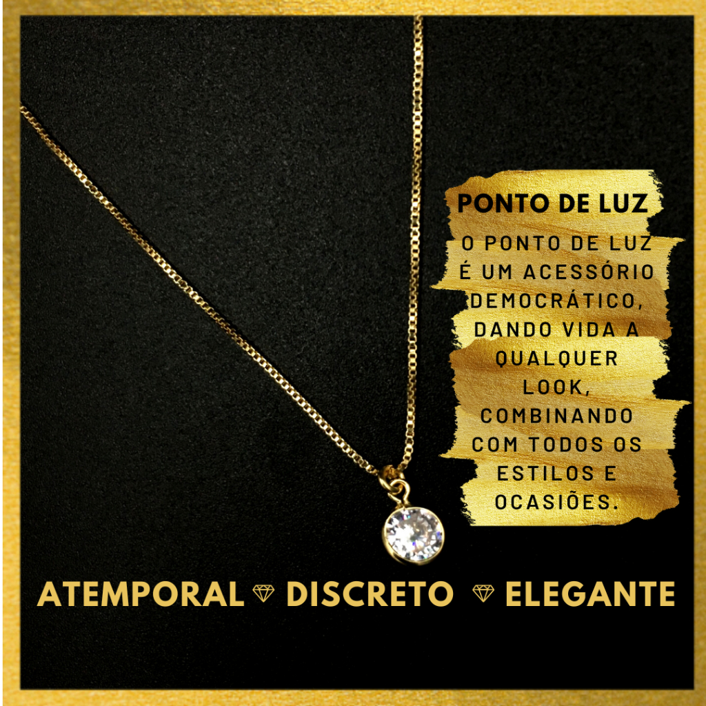 Choker ,correntinha,gargantilha feminina Shine Glam Semijoia Banhado a ouro 18K Ponto de luz Dourado