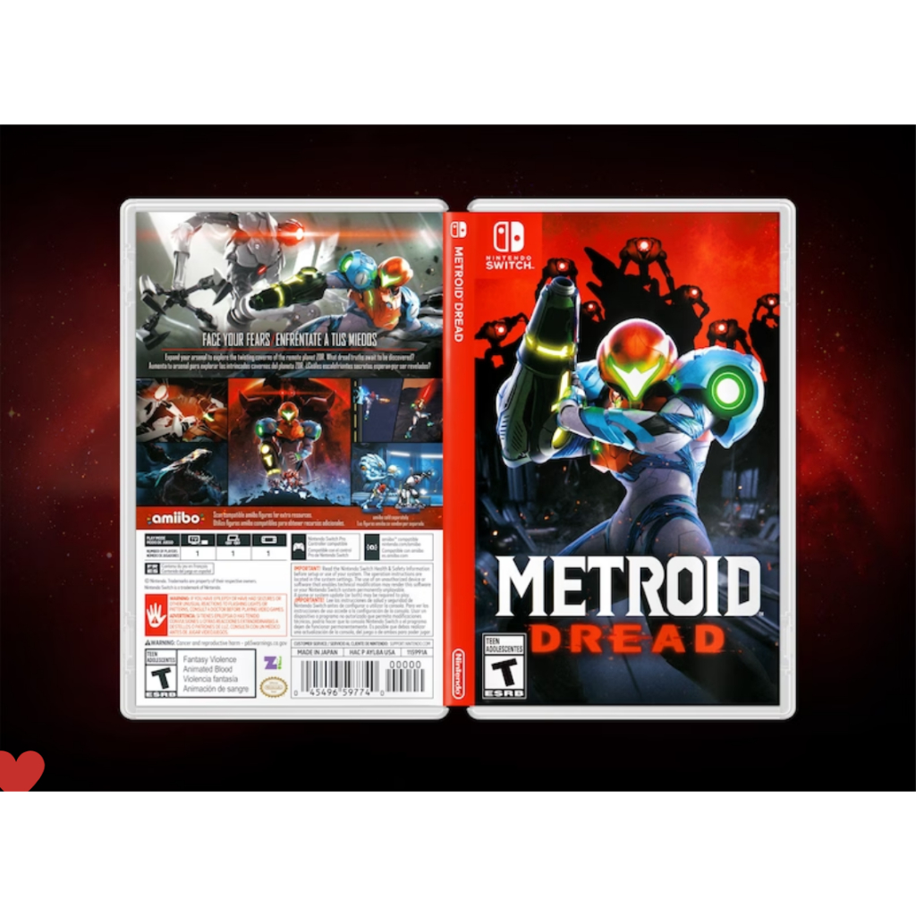 Metroid Dread Encarte Impresso - Nintendo Switch - Reposição de Capa Frente e Verso - Substituição de Capinha e Case / Caixa
