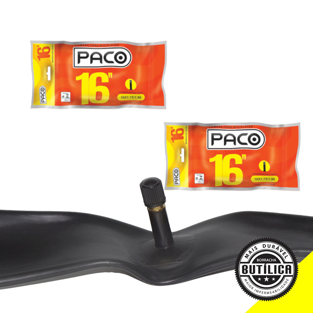 Par 2 Camara De Ar Bicicleta Bike Infantil Aro 16x1.75 A 1.90 Valvula Bico Grosso 35mm