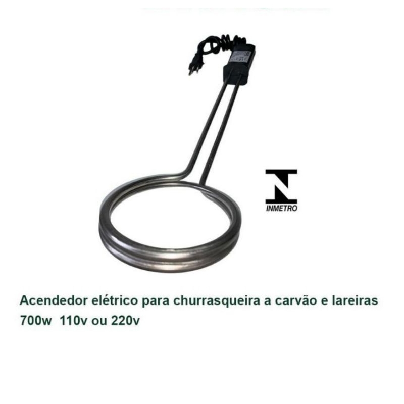 acendedor de carvão, lenha, churrasqueira elétrico para churrasco 700w 127v/220v