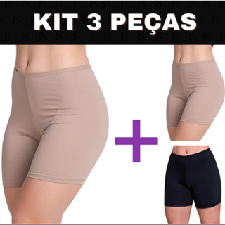 Kit 3 Short Anágua Modelador Básico Segunda Pele.