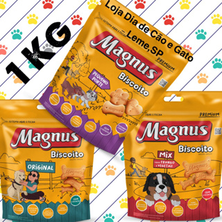 Biscoitos 1Kg Magnus para Cachorros. Para cães de pequeno porte, Biscoito Original e Mix de sabores. em Oferta na Shopee