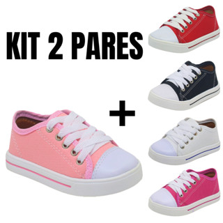Kit 2 Pares Tênis Infantil Menina e Menino Star Escolar Pronta Entrega Envio Imediato
