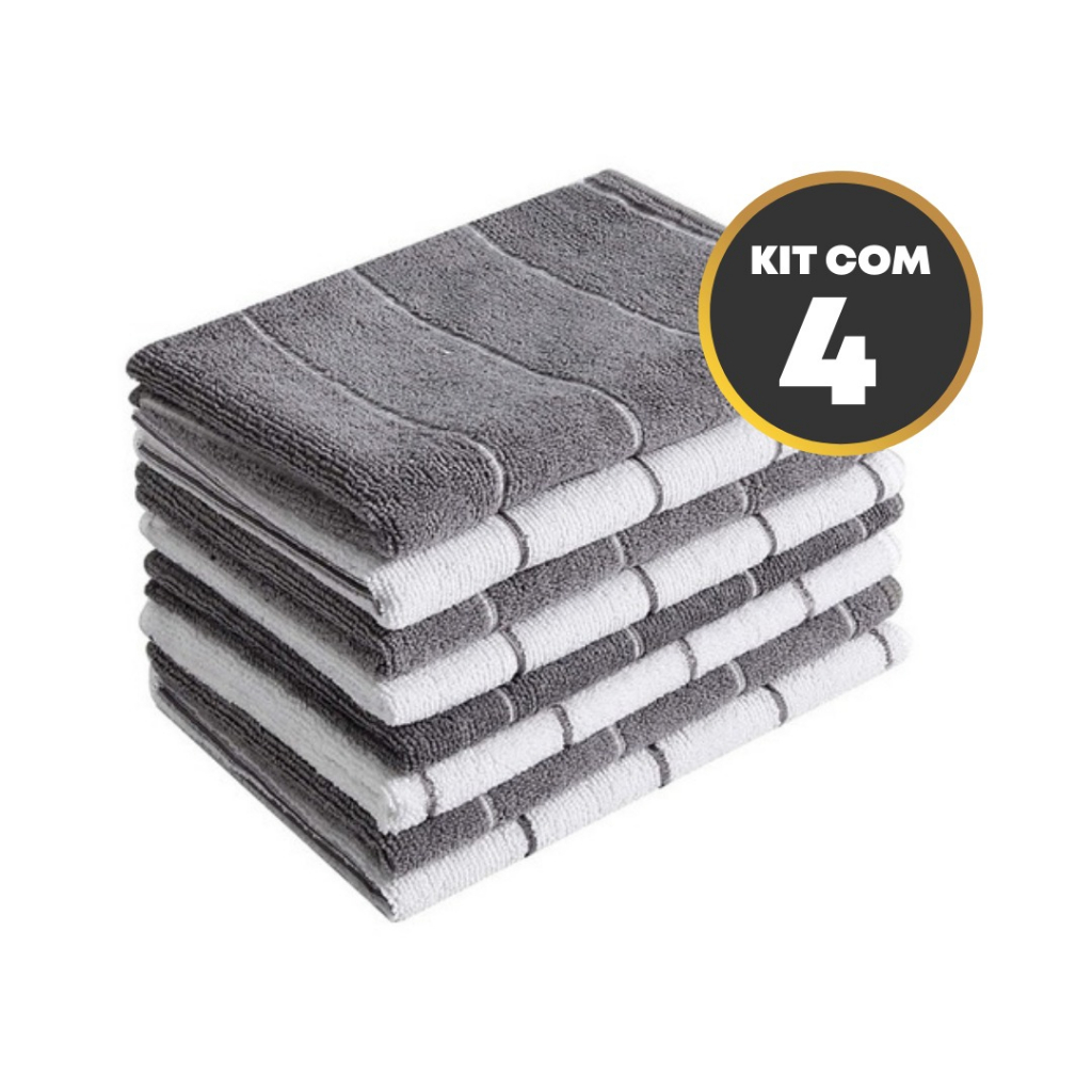 Kit 4 Super Panos De Chão Grandes Em Micro-fibra Panão 80x50