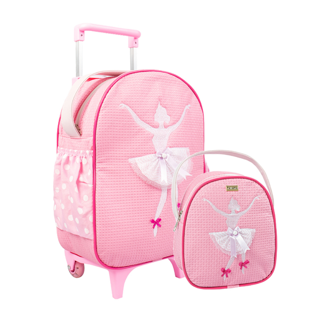 Kit Mochila De Carrinho Infantil Bichinho + Lancheira - Suporte Lancheira - Bebê Escolar Pets Zoo envio imediato