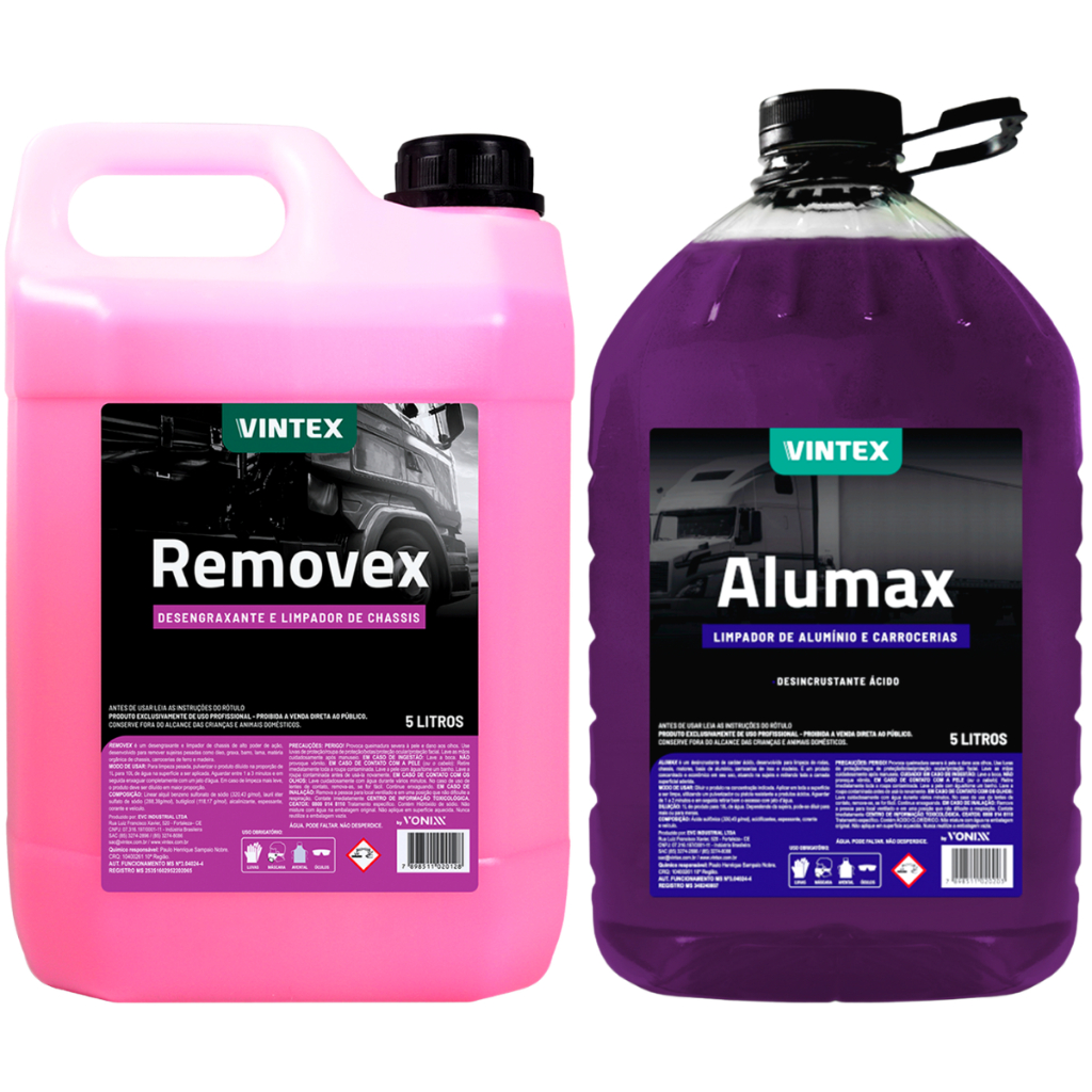 Desengraxante Removex + Alumax Limpa Alumínio 5L Vintex em Oferta na Shopee