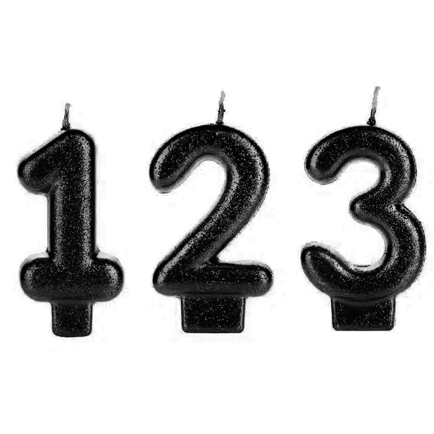 Vela Glitter Preto unid. Festa, Aniversário, Bolo em Oferta na Shopee