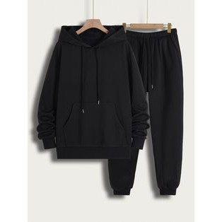 Conjunto feminino de moletom calça + blusa canguru capuz oferta