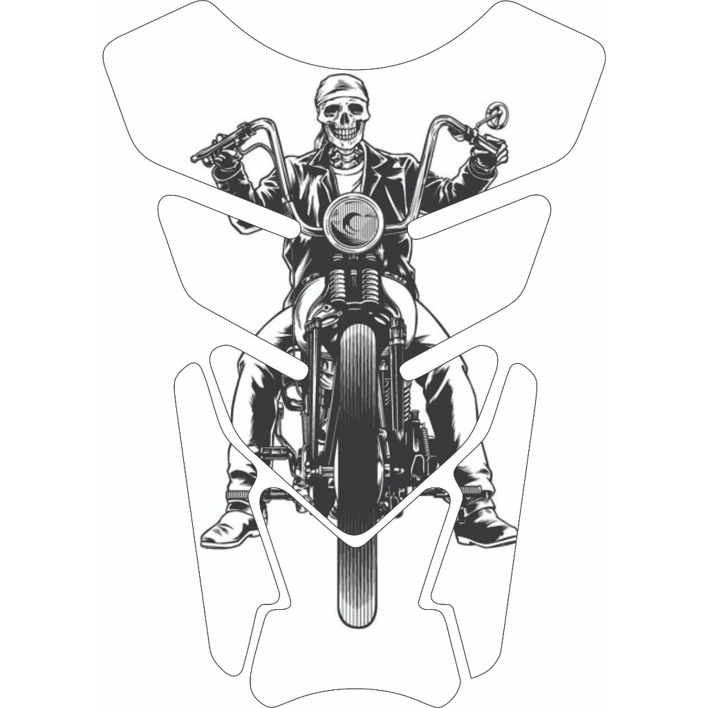 Protetor De Tanque Moto Resinado Tankpad Universal modelo Esquelet0 Motoqueira Varios Modelos 2254