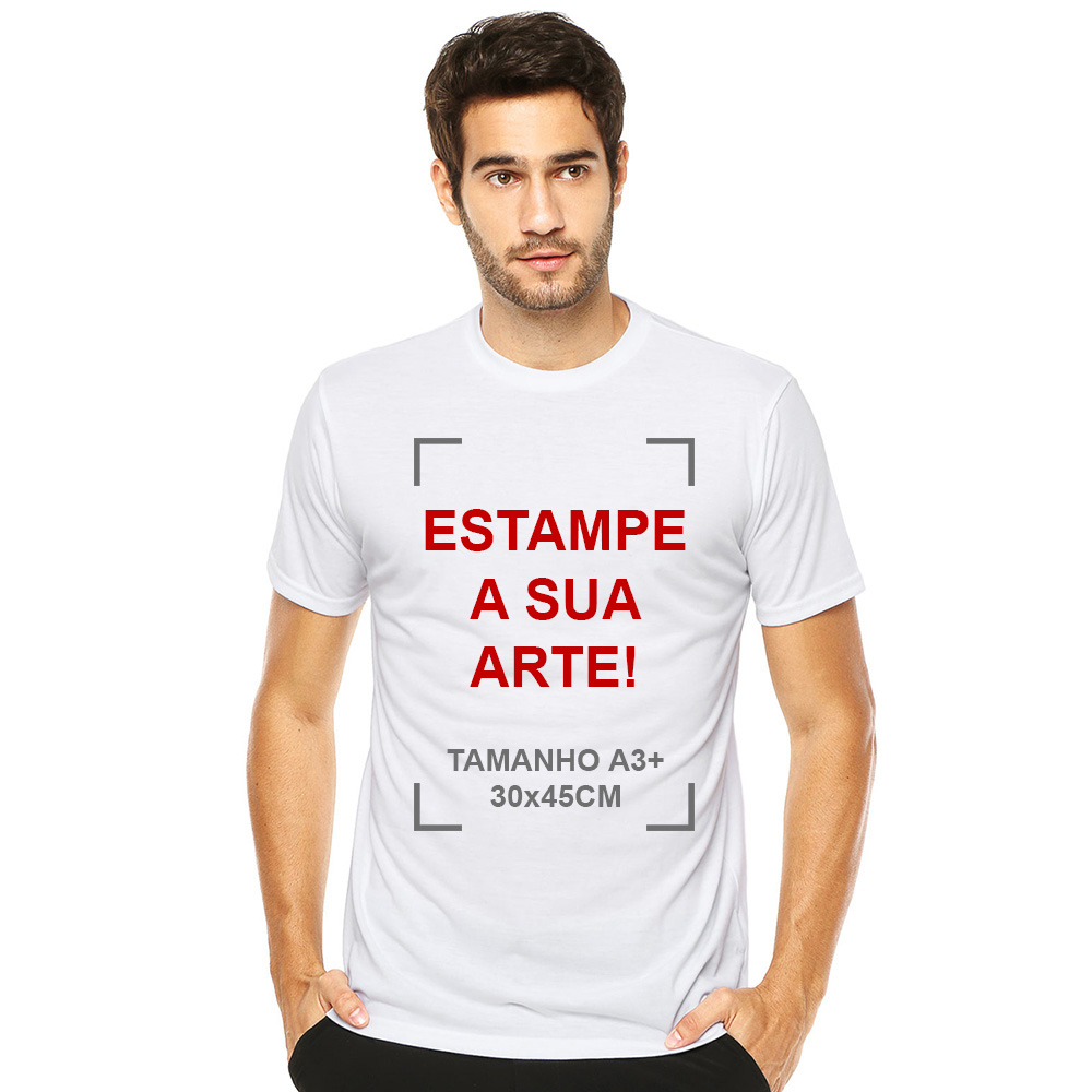 Camiseta Camisa Personalizada Com Sua Arte Foto Ou Frase Estampe Sua Marca Malha Premium Não Amassa