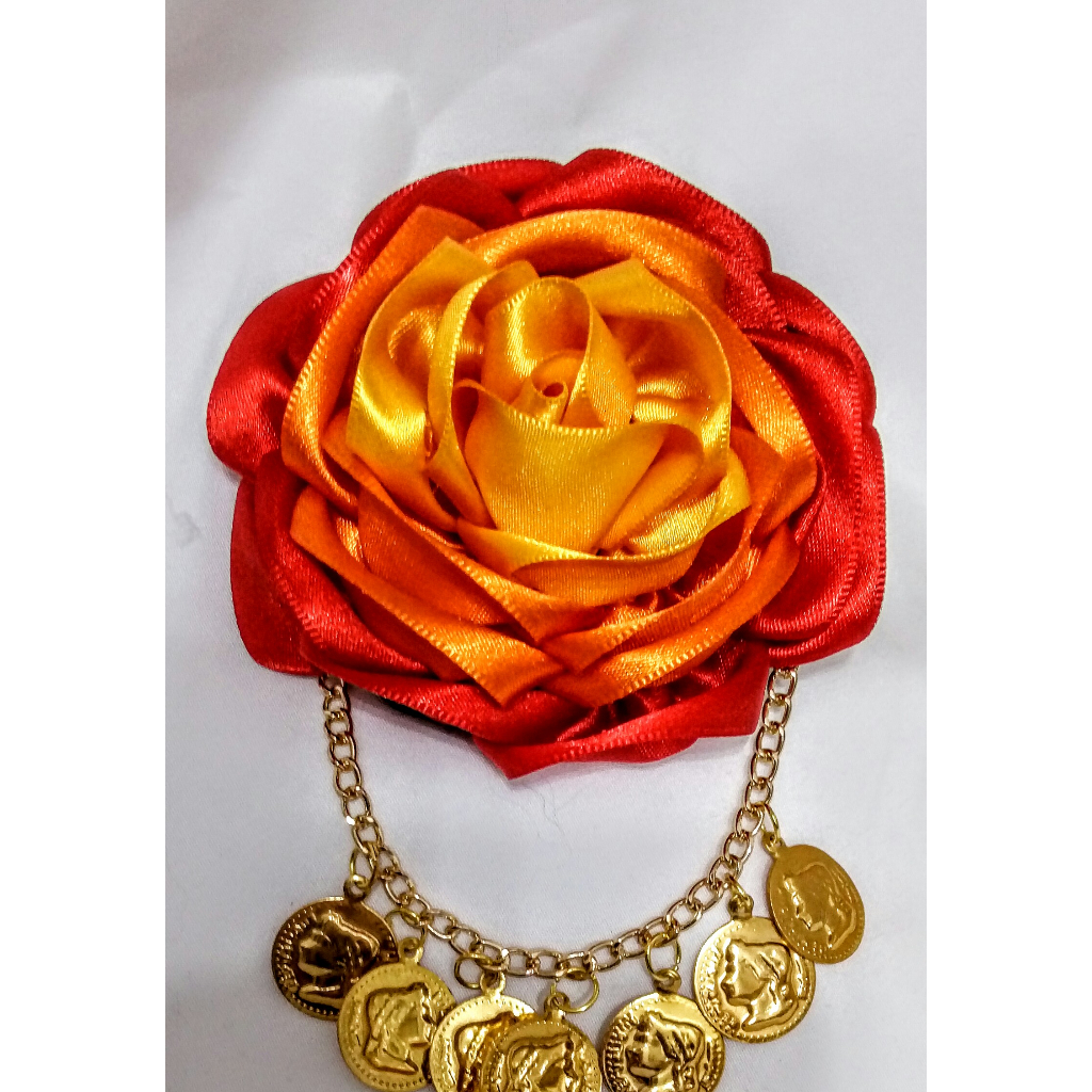 Rosa Vermelha e Laranja com Moedas para Pombagira e Cigana Especial Esmeralda, Carmem, Salomé,  Umbanda e Candomblé