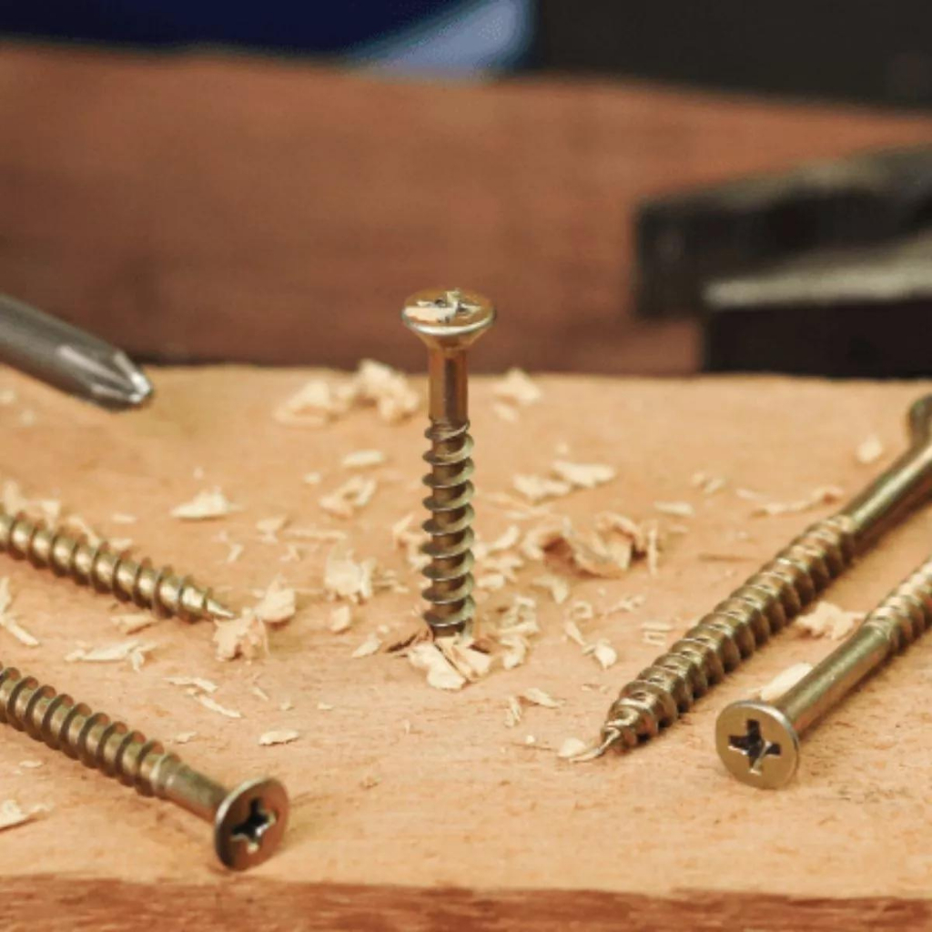 Fix Parafuso Chipboard 5mm e 6mm Cabeça Chata Para Madeira Phillps 50 Peças
