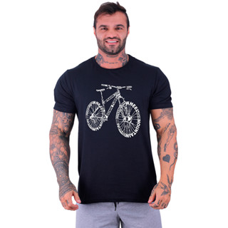 Camiseta Masculina Tradicional Casual MXD Conceito Estampas MTB Ciclismo Speed
