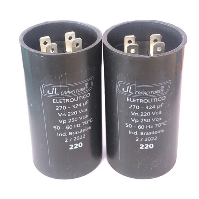 Kit 2 Capacitor De Partida 270-324uf 220v Motor De 5 À 10cv