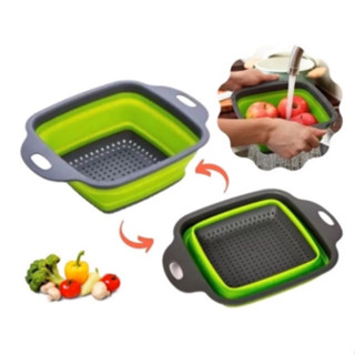 Quadrado - Escorredor de Silicone Retrátil Multiuso Massas Fruta Alimentos
