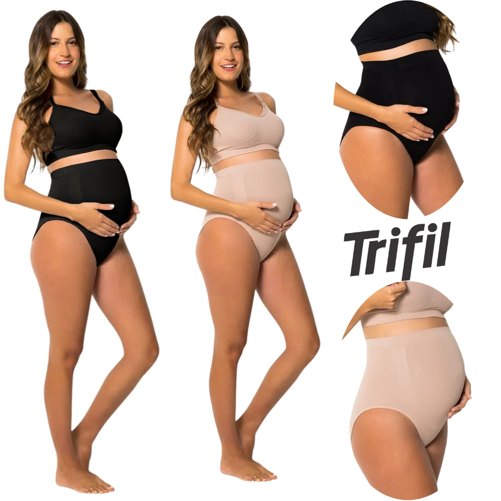 Calcinha Cintura Alta para Gravida em Poliamida Sem Costura Trifil Conforto Original em Oferta na Shopee