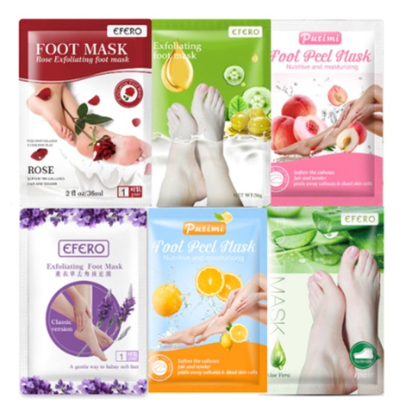 Par de Meia Esfoliante p/ Pés Efero (Remove Pele Morta)   - PAR em Oferta na Shopee