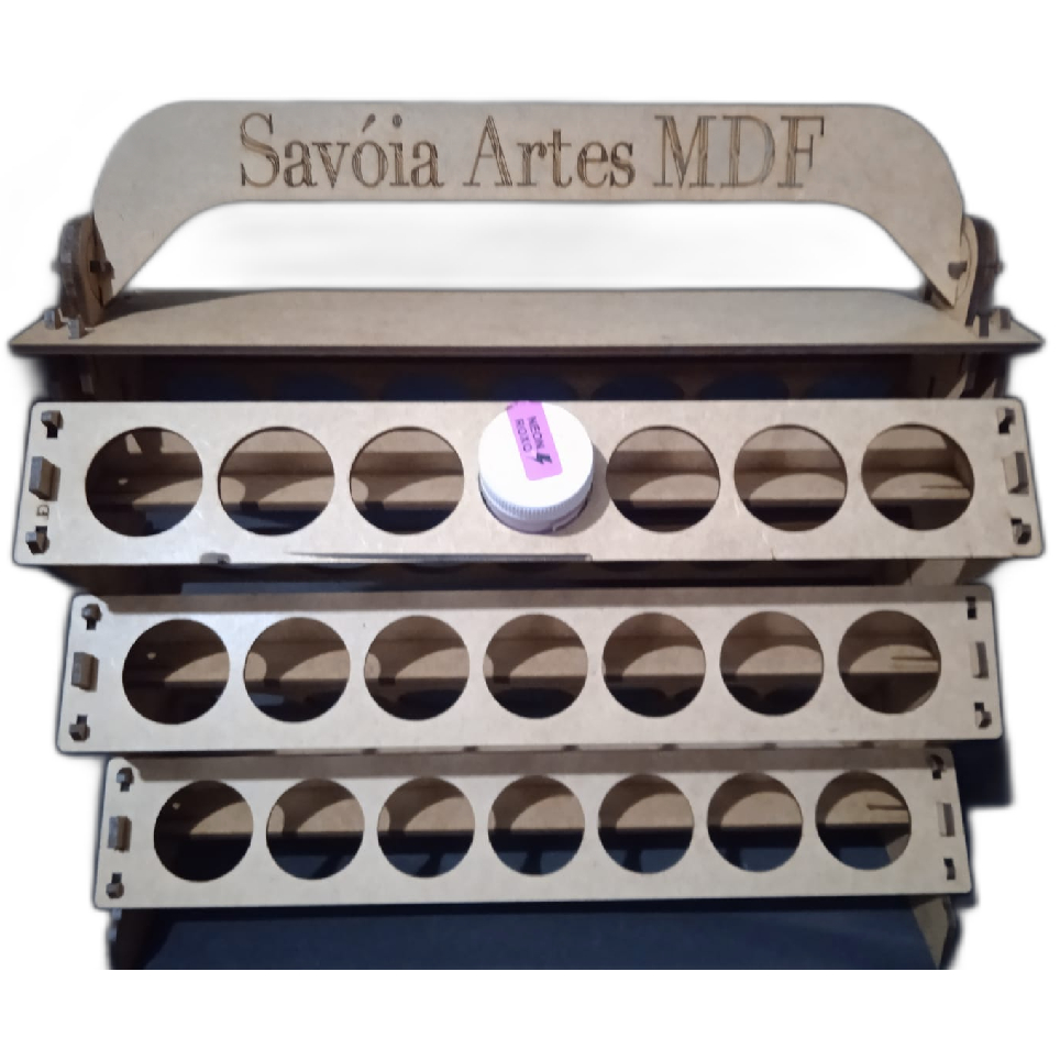 Porta Corante e Gliter Glitter Bolo Vertical com 42 Furos MDF Confeiteiro