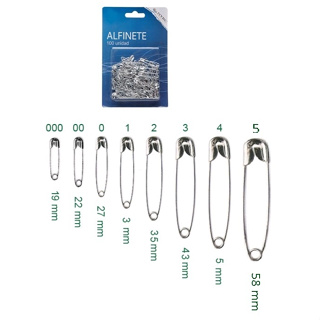 Alfinete de Segurança Prata ou Ouro - Tamanhos 000 - 00 - 0 - 1 - 2 - 3 - 4 e 5 em Oferta na Shopee