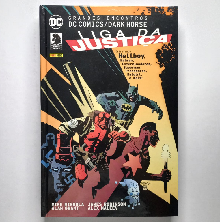 Grandes Encontros DC Comics Dark Horse Liga da Justica Hellboy Panini 2018 Capa Dura Excelente