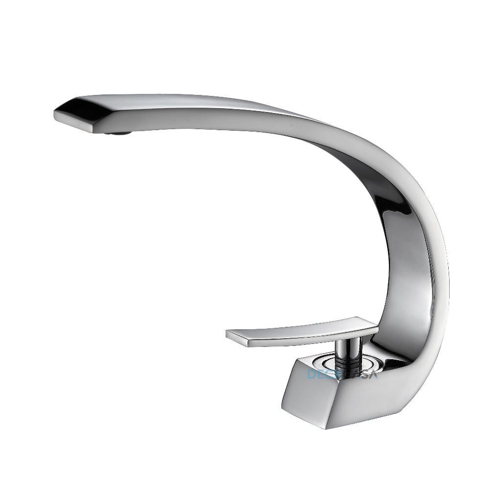 Torneira Curva De Onda do Mar Monocomando Banheiro Misturador Luxo Design Latão Cromado em Oferta na Shopee