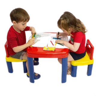 Mesa Didática Infantil Colorida Para Crianças Com 2 Cadeiras Unissex