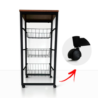 Fruteira De Chão Cozinha Em Aço Mdf Amadeirado em Oferta na Shopee